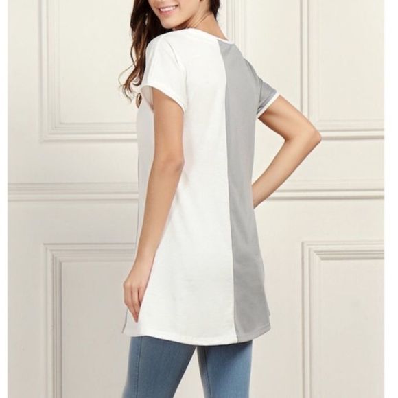 Color Block Tunic Babydoll Dress MEDIUM - Picture 5 of 7